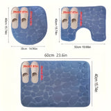 Juego de 3 piezas de alfombras de baño de espuma de memoria de lujo, con forro de lana de coral, antideslizantes, secado rápido, absorbentes de agua, con cubierta de piso de baño y tapa de inodoro, para decoración de baño.