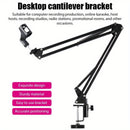 Soporte ajustable de canto pesado para micrófonos - Soporte de escritorio metálico extendible de choque, con material ABS, negro, ideal para transmisiones en vivo y grabaciones, equipo de transmisión | Soporte negro elegante | Construcción sólida