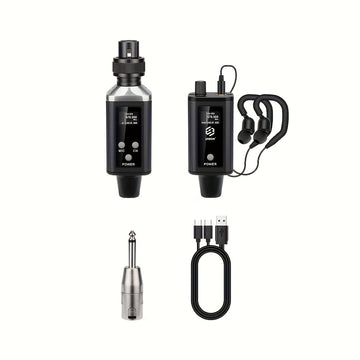 Sistema de Monitoreo Intrauditivo sin varillas LMBGM con 1 Canal y Auriculares Tipo Bodypack para Escenario, Estudio, Actuaciones, Karaoke y Otros Escenarios