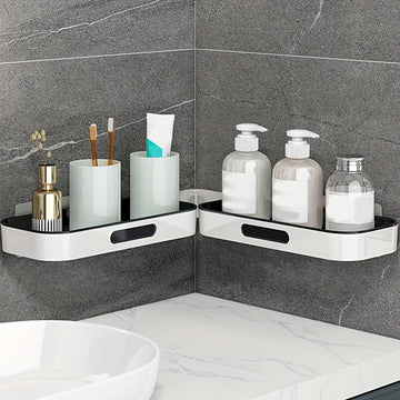 Maximiza el espacio en tu baño con este estante de plástico montado en la pared