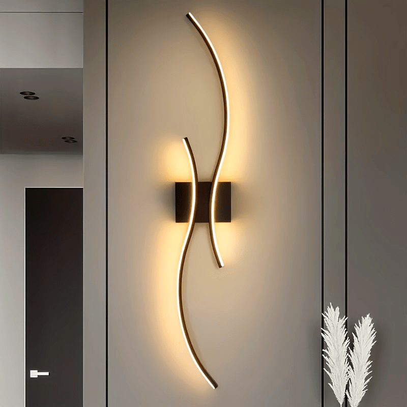 Aplique de pared LED moderno con función de luz regulable, material de vidrio, para sala de estar, comedor, oficina, dormitorio - Montaje semi empotrado, accesorio desmontable, cableado, no requiere batería, compatible con 85-265 V, incluye herrajes de i