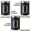 3pcs Negro/gris, Contenedores de Alimentos, Cajas de Almacenamiento para Café, Azúcar, Té, Frijoles