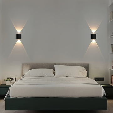 Lámpara de pared LED PIBAOGU 2W, luz moderna hacia arriba y abajo, carcasa de ABS, aplique para interior/exterior, ideal para dormitorio, baño, porche, pasillo, sala de estar, escaleras - cableado directo, 85V-265V