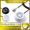 TEUCER X3 luz LED de computadora de escritorio conmutador de alimentación, con cable de 1,8M para extensión de botón de alimentación externa para placa base de PC.
