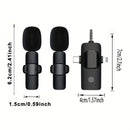 Microfono Lavalier sin varillas de Transmisión Continua Sanhe Compatible con iPhone y Teléfonos Inteligentes Tipo-C 3.5, Micrófono Profesional Mini para Solapa, Adecuado para Grabación de Video en iPad