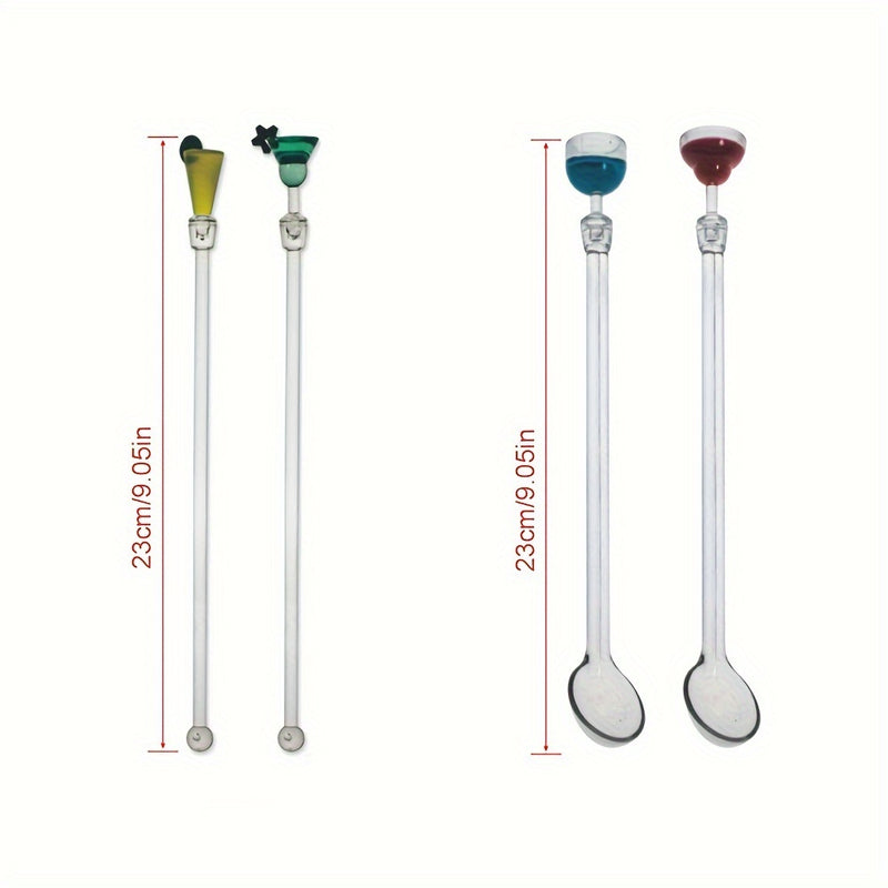 10 vasos de cóctel acrílicos con agitadores, palitos para mezclar bebidas de fiesta, mezcladores de bebidas de barware con asas en forma de taza, decoración de vajilla de polipropileno para eventos y celebraciones.