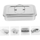 Estuche de esterilización de uñas de acero inoxidable con mango de metal y tapa - Organizador multiusos para manicura, peluquería, tatuaje, herramientas de maquillaje - Duradero, sin alcohol, no necesita batería, equipo de arte de uñas | Acabado metálico
