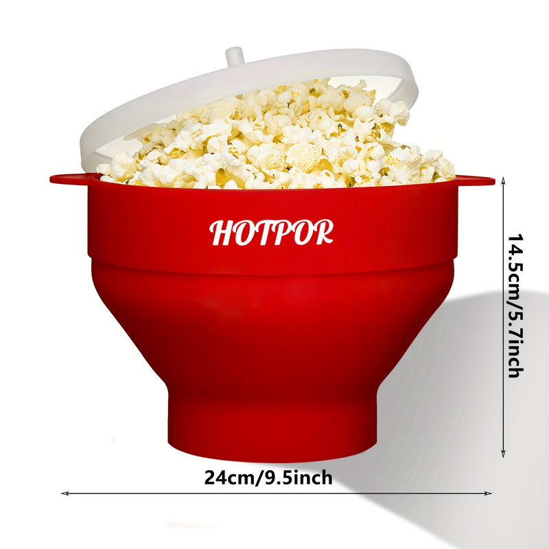 1 ud. Hacedor de Palomitas de Maíz para Microondas HOTPOP - Capacidad Grande de 3L, Bol Plegable Sin BPA, Apto para Lavavajillas, Varios Colores, Sin Necesidad de Electricidad para Noches de Cine en Familia y Fiestas, Regalos de Palomitas, Diseño Plegabl