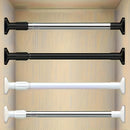 Barra extensible para cortina de baño, 50-80 cm, acero inoxidable, ajustable sin taladro, instalación por tensión, diseño duradero y ahorrador de espacio para baño y ducha