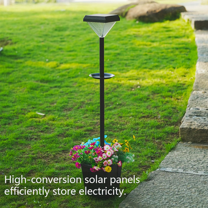 1pc DJGIFI Luz Solar para Camino con Macetero Integrado - Lámpara de Jardín Exterior Autoencendido/Apagado, IP44 Iluminación Solar de Alta Calidad para Patio, Pasillo y Césped - Luces Solares para Jardín, Acabado Mate, Plástico Duradero, Ideal para Entus