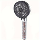 1 pieza de cabeza de ducha ahorradora de agua de acero inoxidable con filtro de cuentas, 6 modos ajustables de pulverización de alta presión, forma redonda, accesorios de baño, cabeza de ducha para baño.