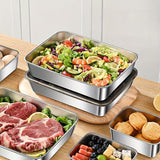 Juego de 3 contenedores de almacenamiento de alimentos de acero inoxidable con tapas negras, aptos para microondas, a prueba de fugas, reutilizables, forma cuadrada, cierre de tapa giratoria, uso múltiple, aptos para contacto con alimentos.