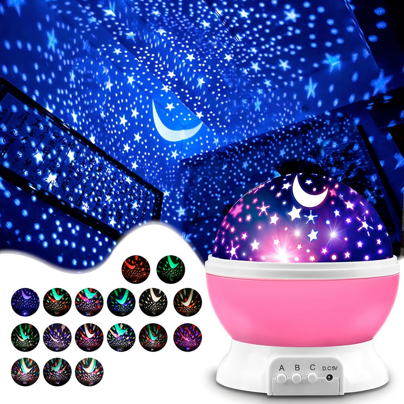 1 pza. Luz nocturna LED, estrellas, lámpara proyectora de estrellas, decoración de dormitorio de regalo navideño, de cumpleaños, azul