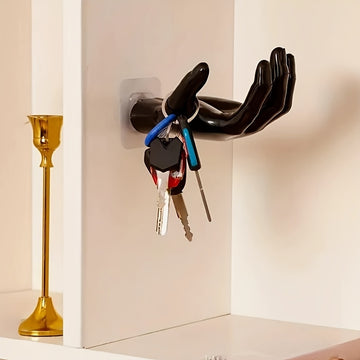 1 gancho adhesivo en forma de palma, accesorio de almacenamiento sin marcas para pared, práctico para oficina, ideal para baños, habitaciones u oficinas, para colgar llaves, joyas, bufandas o jabón