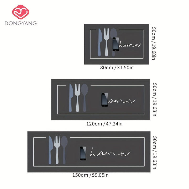 1pc Alfombra de cocina de piel sintética Dongyang, antideslizante, hecha a máquina, lavable a mano, duradera, tapete de tira larga para entrada, pasillo, lavandería, sala de estar