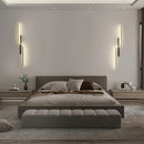 Conjunto de 2 lámparas de pared LED ultradelgadas y elegantes para el ambiente del salón. La moderna lámpara de noche metálica es ideal para la decoración del hogar, dormitorios, hoteles, restaurantes, cafeterías y otros espacios comerciales. Fácil de in