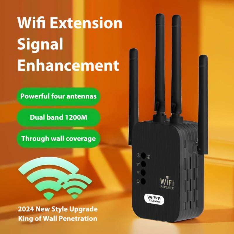 Repetidor de Wi-Fi, Extensor de Wi-Fi, Fortalecimiento de la Fuerza del Señal 2.4G, Amplia Cobertura, Superación de Limitaciones Espaciales, Configuración de Un Solo Click, Cobertura Integral, Rotación Flexible de la Antena, Intensidad de Señal Ajustable