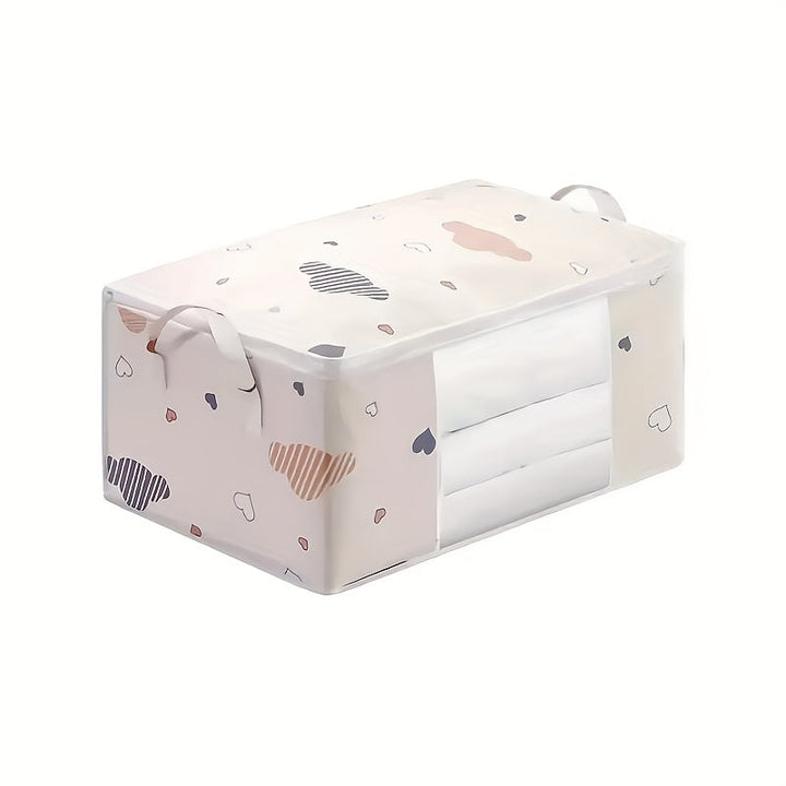 Bolsa De Almacenamiento De Ropa, Diseño De Caricatura Con Cremallera, Organizador De Ropa De Tela No Tejida, Con Asas Y Ventana Transparente, Organizador De Edredones Y Chaquetas De Plumas, Para Armario