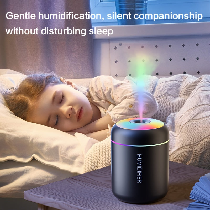 1 humidificador silencioso para la noche, humidificador ultrasónico portátil con tanque de agua de 180 ml, alimentado por USB, ideal para viajes, hogar, dormitorio, oficina, residencias estudiantiles y auto, diseño moderno