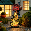 1pc Artesanía de resina Luz solar, Casa de rosas romántica, Casa de rosas que brillará, Adecuado para patio al aire libre, césped, jardín, estanque, mesa, porche, balcón, decoración navideña, regalos para amigos