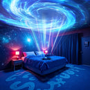 2pcs/1pc Proyector Aurora Torbellino Ola del Mar Cielo Estrellado Agujero RGB | Luz de Ambiente USB para Techo | Lámpara Galaxia Nocturna | Luz LED Giratoria Cambiante con Sonido para Fiestas, Salas y Dormitorios - Regalo Perfecto de Navidad