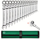 1 juego de llaves de rascador de acero cromado-vanadio ProMaster - Cabeza dual de 180° giratoria, agarre ergonómico, precisión de 72 dientes, herramienta multifunción para reparación automotriz