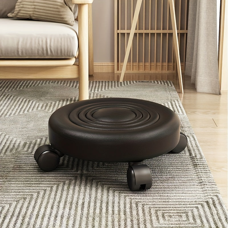 1 Pieza, Taburete Bajo Para Sentarse, Taburete Pequeño Con Ruedas, Silla Giratoria De 360 ° Para Adultos, Trabajo De Limpieza, Taburete Bajo Al Suelo Con Almohadilla Suave Y Ruedas Giratorias