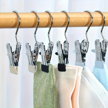 30pcs Clips de Acero Inoxidable para Ahorrar Espacio - Organizador Versátil para Sombreros, Zapatos, Pantalones | Solución de Almacenamiento Duradera y Portátil para Armario con Diseño Elegante