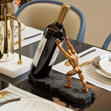 1 pieza de estante de vino de resina con figura de fuerte, ideal para oficina, sala de estar, decoración de entrada, mejora el ambiente artístico del hogar.