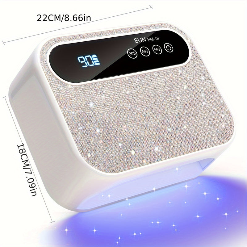Secador de Uñas LED Recargable Inalámbrico para Gel, Herramienta Profesional de Manicura y Arte en Casa o Salón