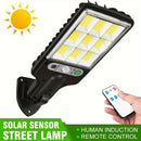 Lámpara solar con sensor de movimiento ANKRIYUL, control remoto incluido, plástico resistente, sensor infrarrojo para jardín, patio y seguridad exterior, incluye pilas para el control, carga solar, iluminación exterior moderna