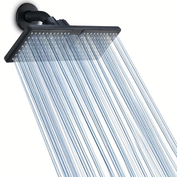 1pc Ducha Rectangular de Alta Presión - Montaje en Pared, Configuración Lluvia, Plástico ABS Pulido, Sin Necesidad de Electricidad, Accesorio Moderno para una Experiencia Mejorada al Duchar, Diseño Contemporáneo y Elegante, Construcción Robusta, Fácil In