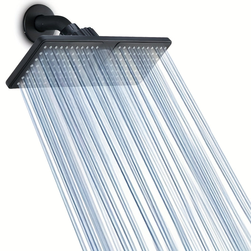 1pc Ducha Rectangular de Alta Presión - Montaje en Pared, Configuración Lluvia, Plástico ABS Pulido, Sin Necesidad de Electricidad, Accesorio Moderno para una Experiencia Mejorada al Duchar, Diseño Contemporáneo y Elegante, Construcción Robusta, Fácil In