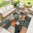 Tapete de área con patrón de piedra natural - Poliéster suave, lavable en máquina, decoración al aire libre para patio, balcón y picnic - 79x118 pulgadas, 200x300 cm, tapete de decoración al aire libre | Diseño de piedra natural | Tapete lavable en máqui