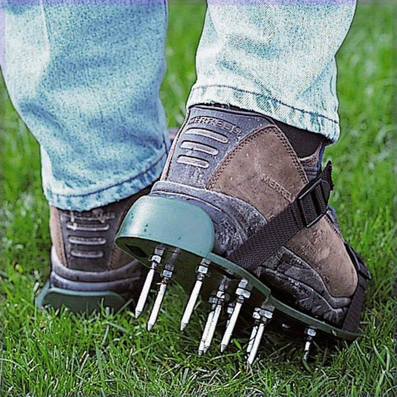 Zapatos con espinas para jardín, aerador de césped de 1,65 pulgadas de largo, cultivador de césped con resina epoxi autoajustable.