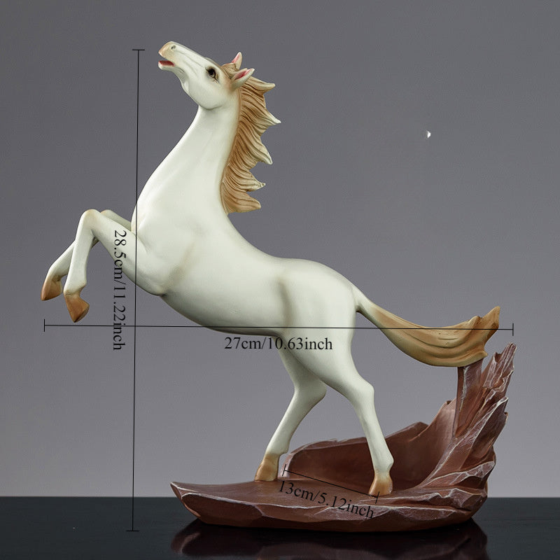 Soporte de vino de caballo dorado elegante - Soporte de exhibición moderno y minimalista de resina para botellas de vino tinto, decoración de mesa lujosa con diseño intrincado, perfecto para el hogar o la oficina, decoración de vino.