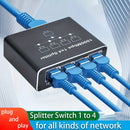 Divisor de red Gigabit Ethernet de 1 a 4, concentrador de red de 1000 Mbps con cable de alimentación USB, conector RJ45, acabado mate, compatible universalmente con cables Ethernet Cat5/5e/6/7/8, hub de distribución de red para múltiples dispositivos sin
