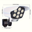 2 piezas de luz blanca 77LED - Luces de vigilancia solar simulada para exteriores, iluminación de emergencia con sensor de movimiento, batería de litio de 1200mAh | Desde el atardecer hasta el amanecer | Con función de sensor de cuerpo humano | No se req