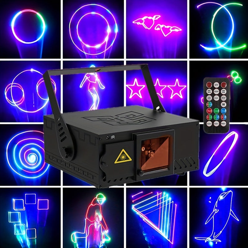 Luces de Fiesta 3D DJ - Efectos Animados Impresionantes con DMX512 y Activación por Sonido - Perfectas para Discoteca, Bar, Club, Boda, Karaoke y Celebraciones de Cumpleaños