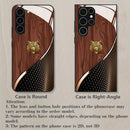 Tigre dorado elegante con patrón de textura marrón, funda de vidrio para teléfono para for samsung para for galaxy S25/S25 Plus/S25 Ultra/S24/S24 FE/S24 Plus/S24 Ultra/S23+/S23 Ultra/S22+/S22 Ultra/S20+/S20 FE/S20 Ultra/A13/A14/A16/A32/A33/A34/A53/A54/A7