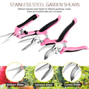 3 piezas de Tijeras de Poda de Flores Profesionales Rosa, Cuchillas de Acero Inoxidable - Conjunto de Herramientas de Poda de Jardín Portátiles Ergonómicas con Embalaje de Caja, Ideal para Cortar Flores, Frutas y Verduras, Herramientas de Poda de Jardín