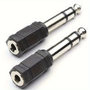 Conector Adaptador de Audio para Auriculares 2 piezas de Hembra 3.5mm a Macho 6.35mm para Piano Digital, Teclado, Micrófono Estéreo y Cable AUX