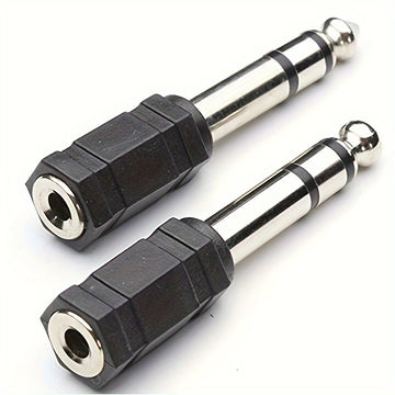 Conector Adaptador de Audio para Auriculares 2 piezas de Hembra 3.5mm a Macho 6.35mm para Piano Digital, Teclado, Micrófono Estéreo y Cable AUX