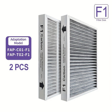 Filtro Topwell F1 Reducción de Alergenos+Eliminación de Olores, Filtro de Repuesto Compatible con Filtrete C01 T02 Purificador de Aire de Habitación FAP-C01-F1 y FAP-T02-F, 2 piezas