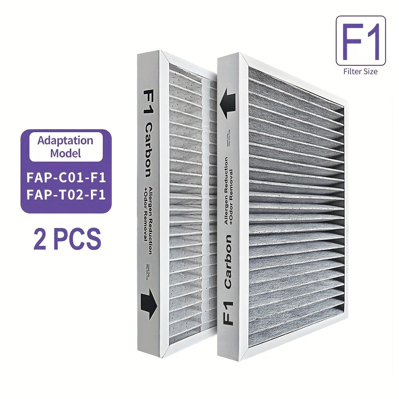 Filtro Topwell F1 Reducción de Alergenos+Eliminación de Olores, Filtro de Repuesto Compatible con Filtrete C01 T02 Purificador de Aire de Habitación FAP-C01-F1 y FAP-T02-F, 2 piezas