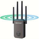 Repetidor Extenso de WiFi NEWFAST 1200Mbps, Modelo OLED 5G AC1200 con 4 Antenas, Amplificador de Largo Alcance, Enchufe Estadounidense, Compatible con 802.11ac, Repetidor Inalámbrico de Alta Potencia para Mejorar el Rango de la Red, Extensor de Wifi