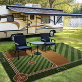 Siete Ciervos Alfombra de Exterior de Lujo - Suave, Antideslizante, Lavable en Máquina, Poliéster, Patrón Floral Gris, Perfecto para Acampar, Patio y Decoración de Cocina, Alfombras de Exterior para Patio