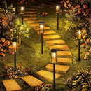 Paquete de 4/8 luces solares de hierba de tungsteno - Iluminación exterior LED para caminos, jardines, patios y corrales con diseño de montaje semienterrado, sombra de polipropileno y sin control remoto, luces solares para jardines, iluminación de camino