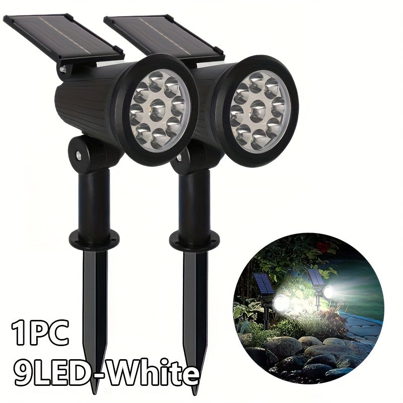 Spotlights solares para exteriores, luces de paisaje solares con detección de fuente de luz, encendido/apagado automático, dos modos de luces de pared/luces de césped, Día de la Independencia, festival de Ramadán, bodas, luces para fiestas y festivales -