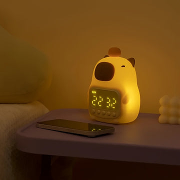 Reloj Despertador LED de Delfín Lindo de 1 Pieza con Luz Nocturna, Pantalla Dual 12/24H, Función de Repetición, Recargable por USB - Perfecto para Decoración de Dormitorio y Regalos